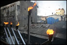 Flames Carry Mumbai Menorah’s Light Skyward